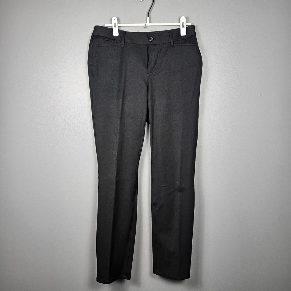 Eddie Bauer Womens 8 Pants Straight Leg Stretch Hidden Zip Pocket Classic‎ Black